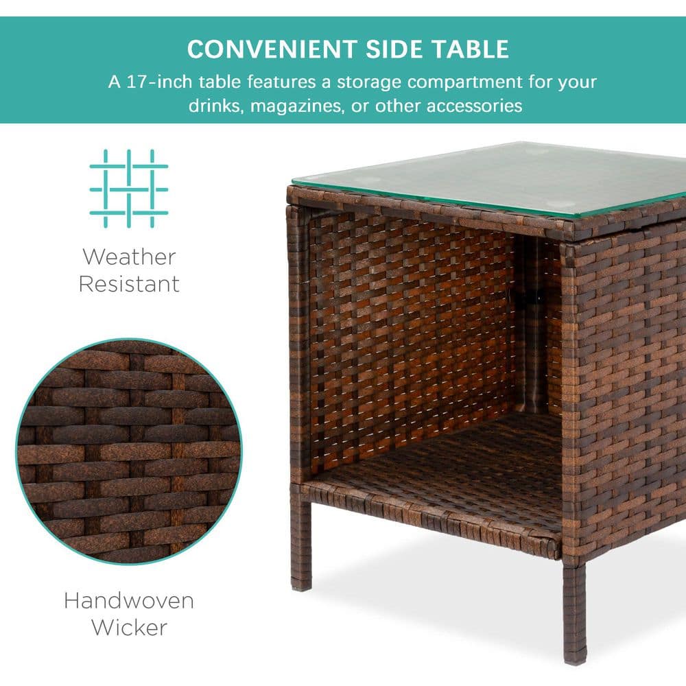 Ruby Red Cushioned Steel Wicker Outdoor Bistro Set