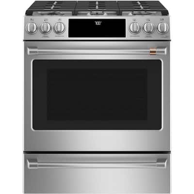 30 in. 5.6 cu. ft. Smart Slide-In Gas Range with Self-Cleaning Convection Oven in Stainless Steel