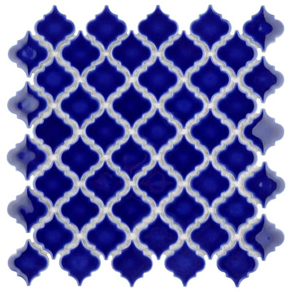 Merola Tile Hudson Tangier Cobalt Blue 12-3/8 in. x 12-1/2 in. Porcelain Mosaic Tile (11.0 sq. ft./Case)
