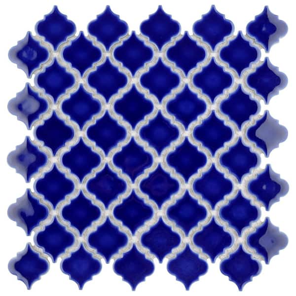 Merola Tile Hudson Tangier Cobalt Blue 6 in. x 6 in. Porcelain Mosaic Take Home Tile Sample