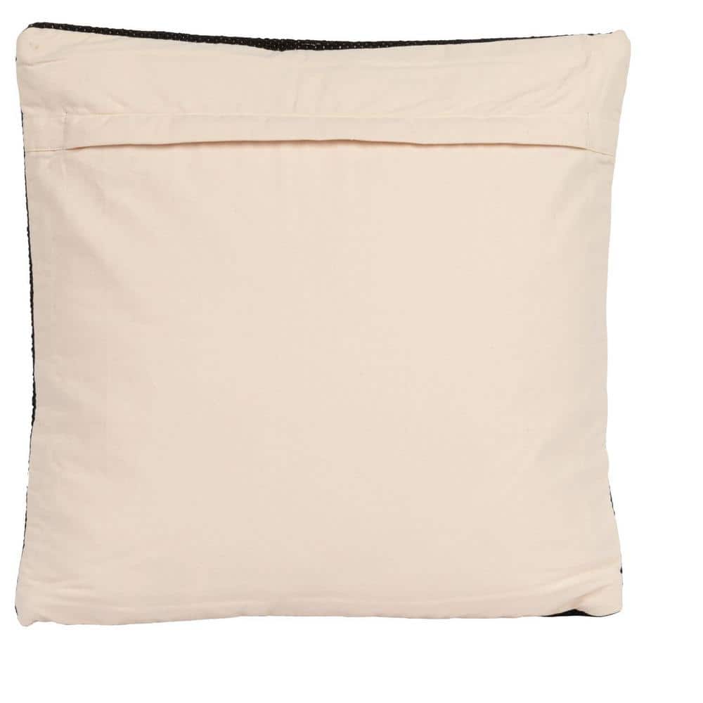Black and Cream Wool Blend Swiss Cross Pillow