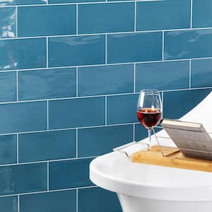 Barbados Blue 5 in. x 10 in. 9 mm Polished Ceramic Wall Tile (30 pieces / 9.9 sq. ft. / box)