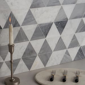 Prisma Gray 13.5 in. x 7.75 in. Polished Marble Floor and Wall Tile (0.73 sq. ft./Sheet)