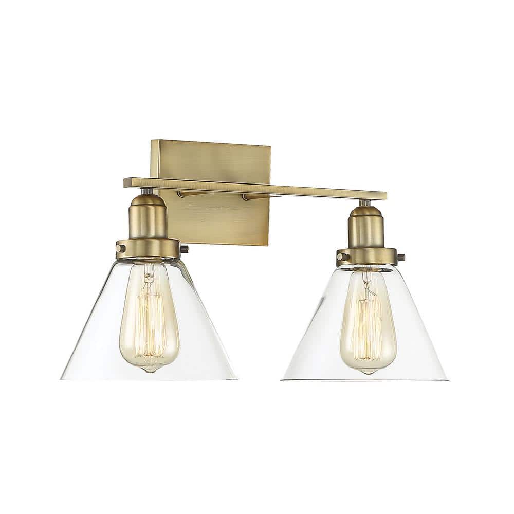 Savoy House Drake 2 - Light Vanity in Warm Brass