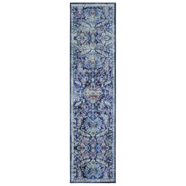 Mohawk Home Elizabeth Medium Blue 2 ft. x 5 ft. Distressed Runner Rug