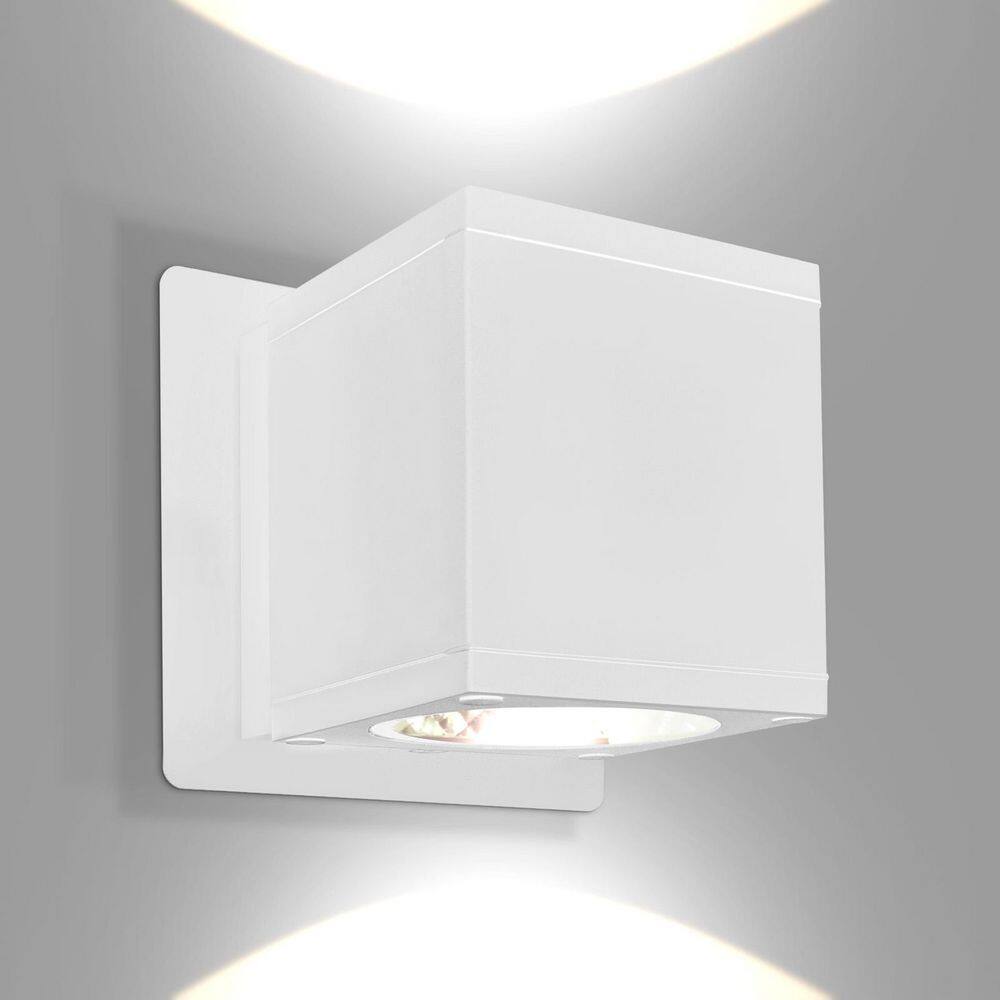 3 In. White Modern LED Up Down Wall Sconce Cube, 3CCT, 18W, 1800LM, IP65, Anti-Rust Aluminum, Wet Rated, ETL Listed price history on PriceWatchPro