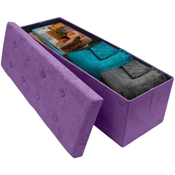 Sorbus 43 in. L x 15 in. W x 15 in. H Purple Collapsible Chest