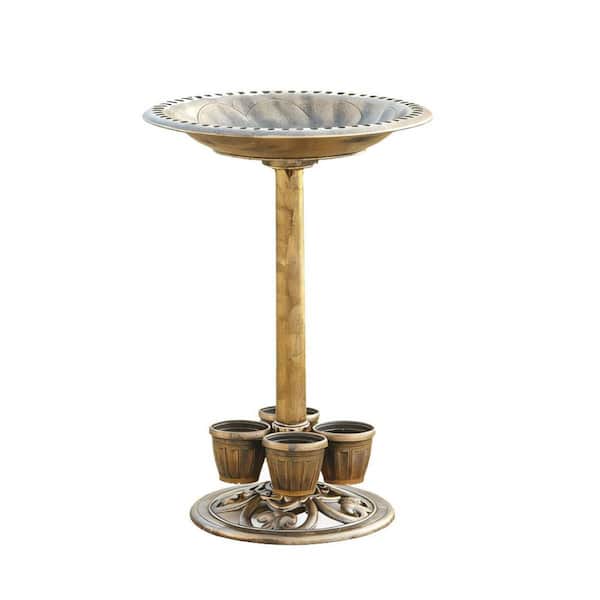 28 in. Bronze resin Birdbath Bowl