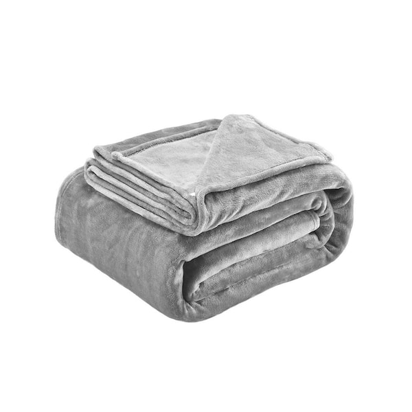SKYSHALO Gray King Size Blanket 108 x 90 in. Lightweight and Fuzzy Throw Blanket for Bed Cozy Grey King Blanket for All Season