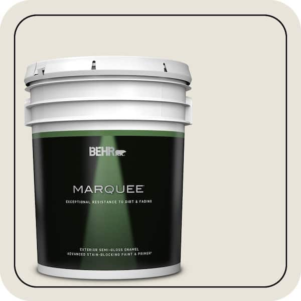 BEHR MARQUEE 5 gal. #BWC-13 Smoky White Semi-Gloss Enamel Exterior Paint & Primer