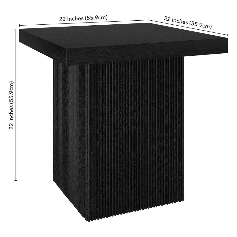 Torren 22 in. Black Grain Square MDF Top End Table - thumbnail 8