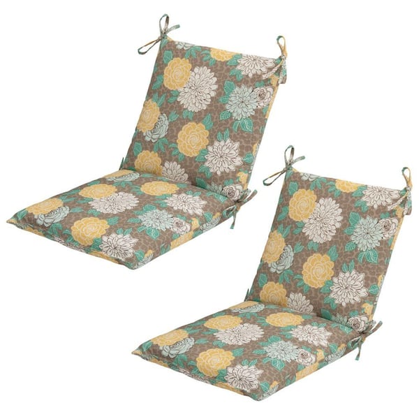Hampton Bay 20 x 17 Outdoor Dining Chair Cushion in Standard Petula (2-Pack)