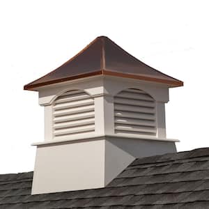 Manchester Vinyl Cupola Pure Copper Roof Perfect size for a 2 Car Garage or Smaller House 30” square x 40” high 
