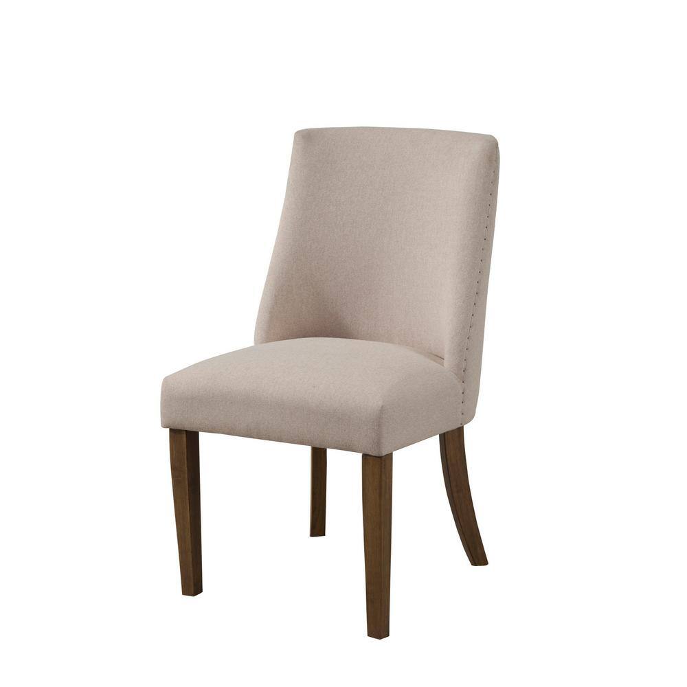 Kensington Reclaimed Natural Upholstered Parson Chairs (Set of 2)