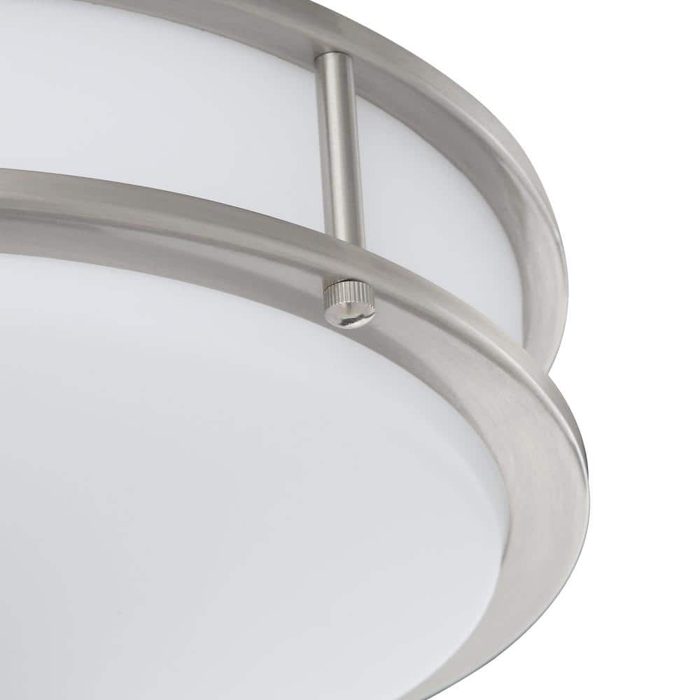 14" Brushed Nickel LED Energy Star Drum Flush Mount Light