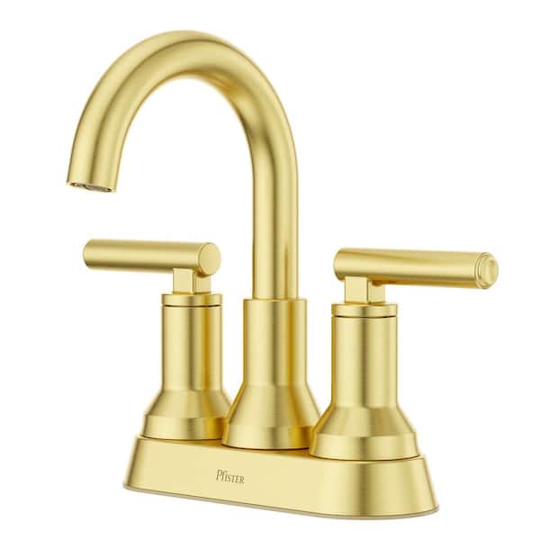 Capistrano 4 in. Centerset Double Handle Bathroom Faucet in Brushed Gold