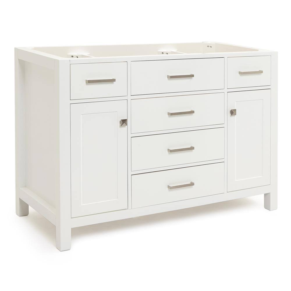 Bristol 48" White Single Freestanding Vanity Cabinet