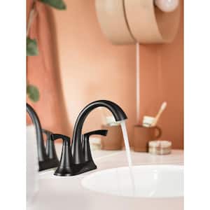 Korek 4 in. Centerset 2-Handle Bathroom Faucet in Matte Black