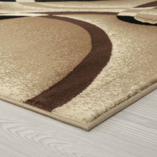 Luxe Weavers Abstract Stripe Brown 4x5 Area Rug : Target