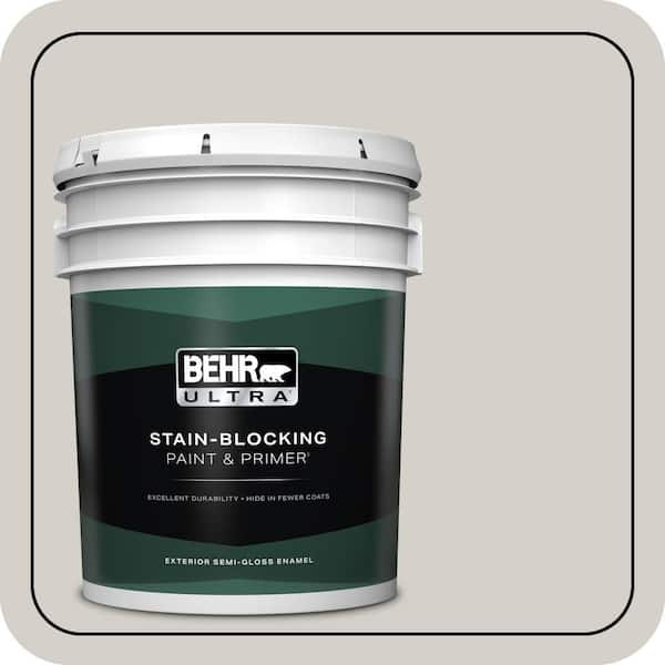 BEHR ULTRA 5 gal. Designer Collection #DC-014 Gray View Semi-Gloss Enamel Exterior Paint & Primer