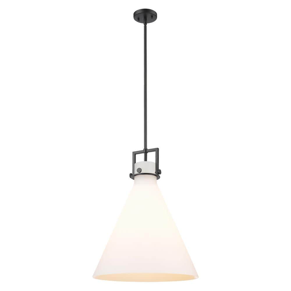 Newton Cone 100-Watt 1-Light Matte Black Shaded Mini Pendant Light with Painted Glass Shade price history on PriceWatchPro