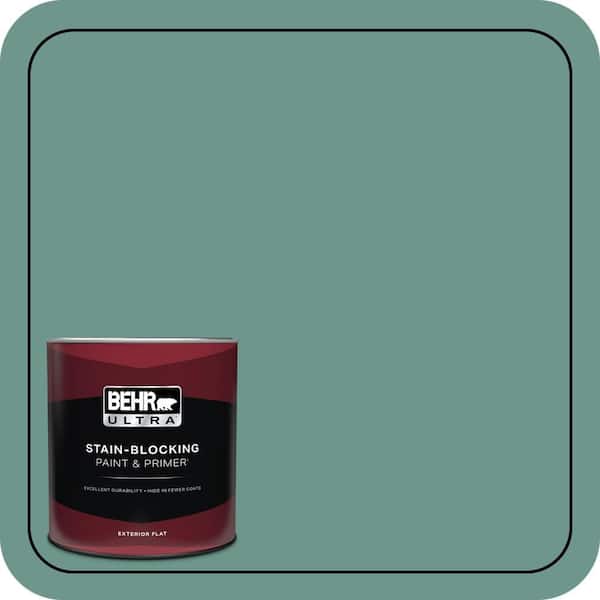 BEHR ULTRA 1 qt. #M440-5 Lunar Tide Flat Exterior Paint & Primer