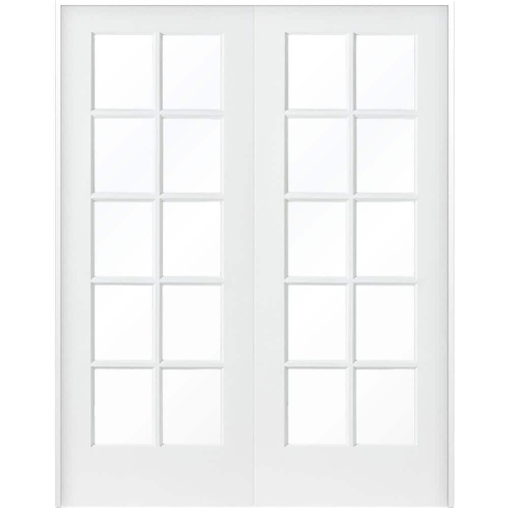 Krosswood Doors 56 in. x 80 in. Craftsman Shaker 10-Lite Both Active ...