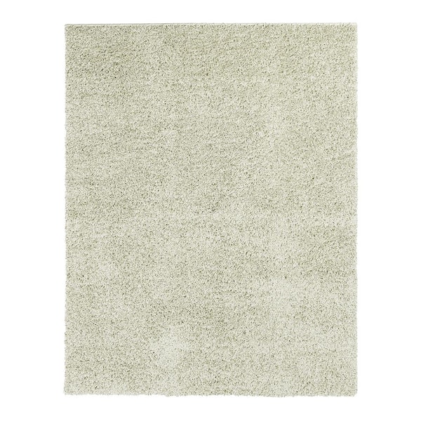 Garvee Shag Collection Beige 4 ft. x 6 ft. Solid Shaggy Area Rug