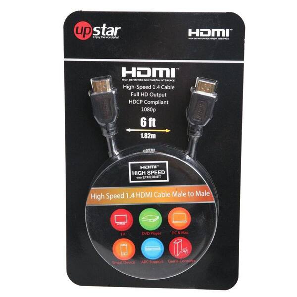 Upstar 6 ft. High-Speed 1.4 HDMI Cable with 1080P
