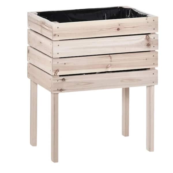 ESILOO 23.6 in. Wood Raised Garden Bed Set-Elevated Planter Box with Liner, DIY Shape for Veggies and Flowers(4-Pack)