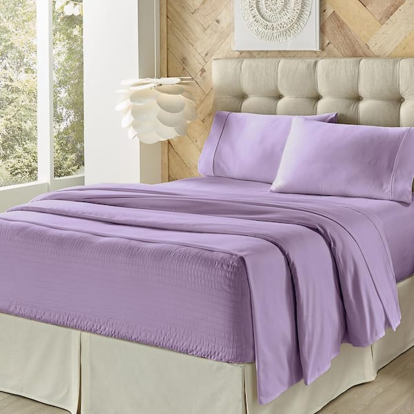 Royal Fit Lilac Cotton King Sheet Set 2455055KSS - The Home Depot