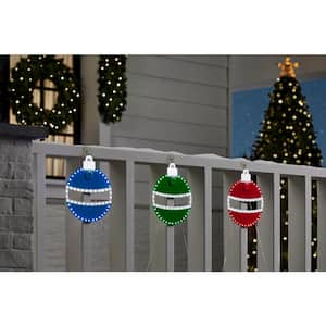 10 in. Twinkling LED Ornaments (3-Pack)