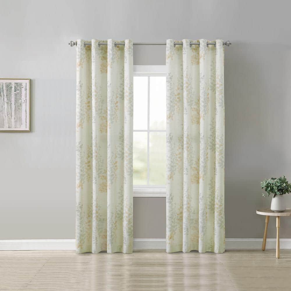 Ivory Light Filtering Grommet Pleated Linen Window Panel