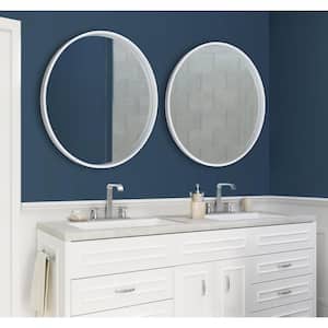 Medium Round White Modern Mirror (32 in. H x 32 in. W)