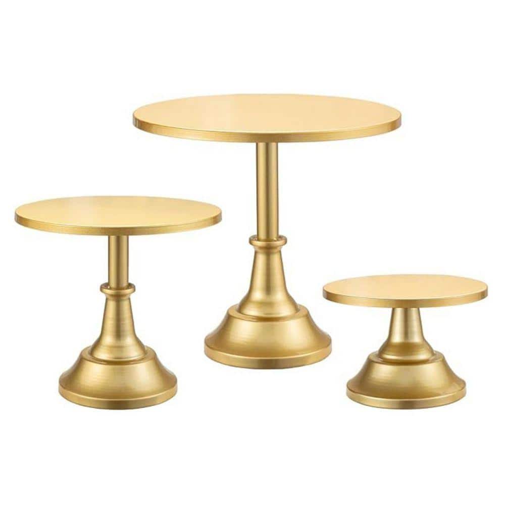 1 Tier Gold Metal Cake Stand Set for 6-10 in. Cakes for Party, Wedding, Birthday, Baby Shower, Anniversary