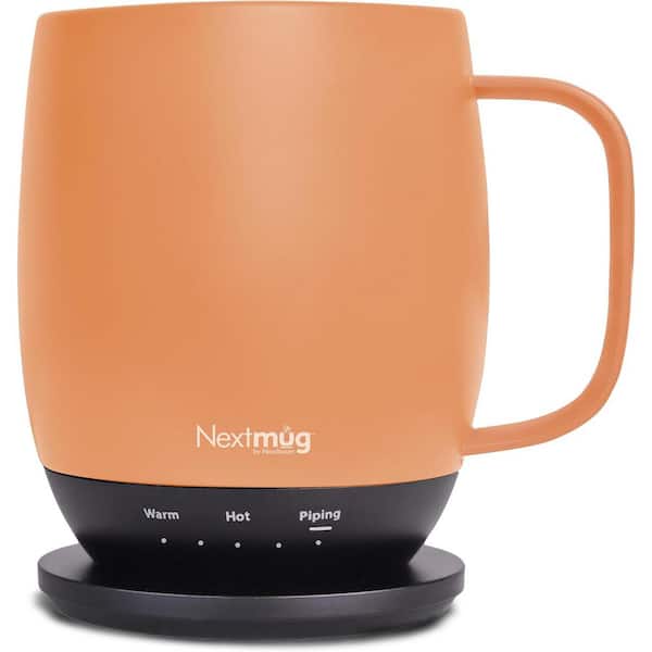 Unbranded 14 oz. Orange Stainless Steel Ceramic Self Heating Mug Latte Cups