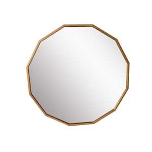 Idelle-G 32 in. x 34 in. Framed Mirror in Gold