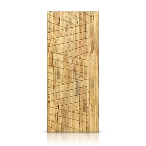 CALHOME 42 in. x 84 in. Hollow Core Weather Oak Stained Pine Wood Interior Door Slab