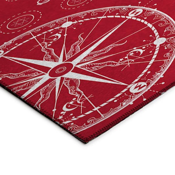 Harpswell Red 10 ft. x 14 ft. Geometric Indoor/Outdoor Area Rug