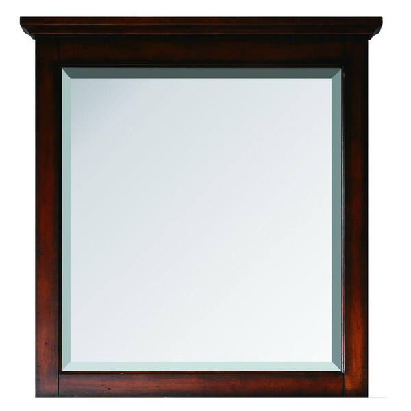 Avanity Tropica 31 in. x 32 in. Beveled Edge Single Mirror in Antique Brown