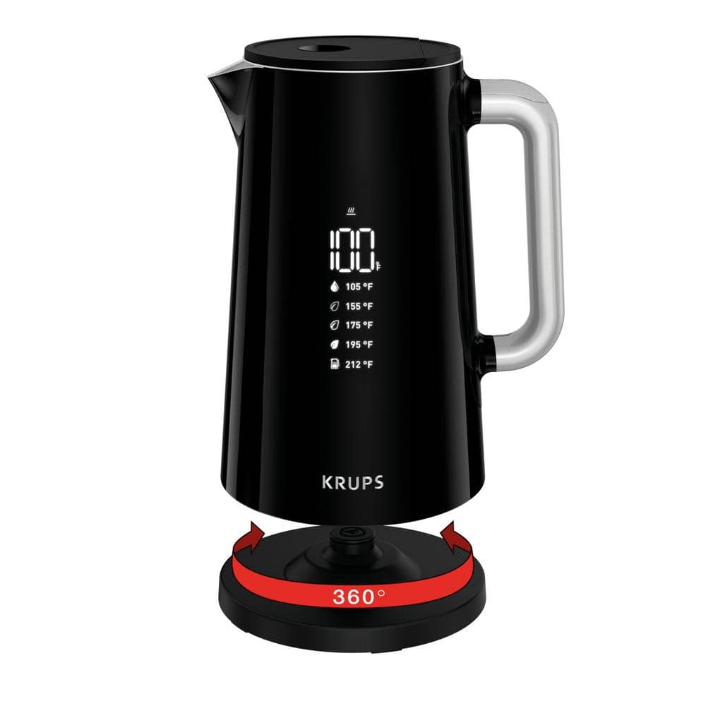 KRUPS Black Stainless Steel 1.7L Digital Electric Kettle