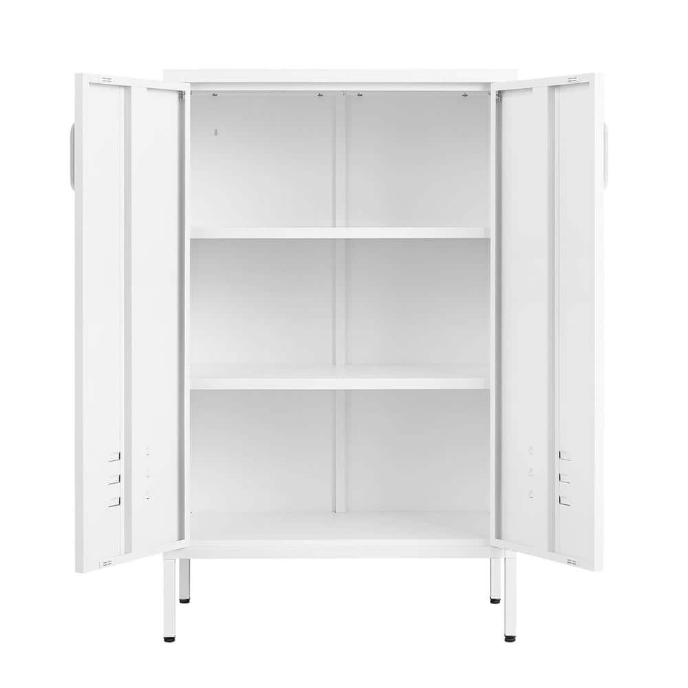 25.59 in. W x 13.78 in. D x 41.97 in. H Bathroom White Linen Cabinet