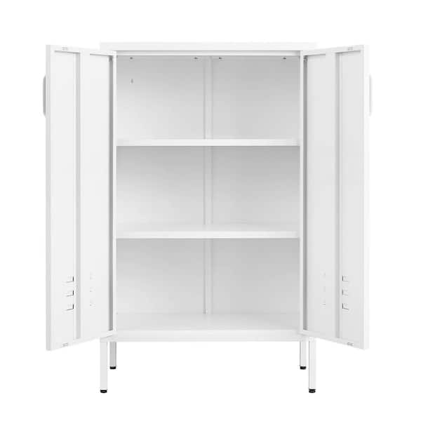 Unbranded 25.59 in. W x 13.78 in. D x 41.97 in. H Bathroom White Linen Cabinet