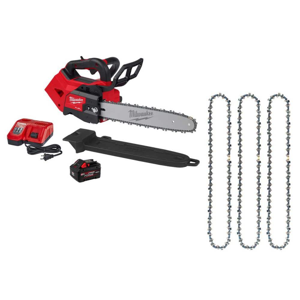 M18 FUEL 14 in. Battery Top Handle Chainsaw Kit w/ 8.0 Ah Battery & Rapid Charger, 14 in. Chainsaw Chain (3 Pack) price history on PriceWatchPro