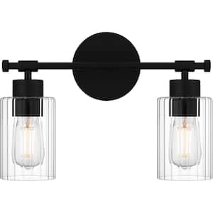 Caputo 15 in. 2 Light Matte Black Vanity Light