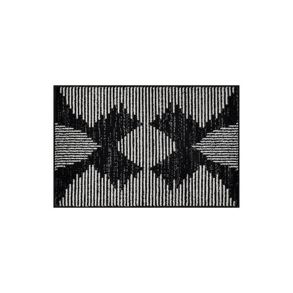 Modern Abstract Area Rug for Living Room, Bedroom, or Entryway 2 ft. x 3 ft. Black