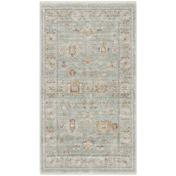 Nourison Traditional Home Mint 3 ft. x 5 ft. Distressed Traditional Area Rug