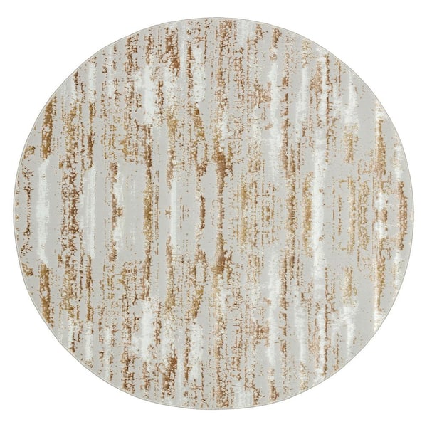 Amazing Rugs Milano Home Beige 4 ft. Round Woven Area Rug