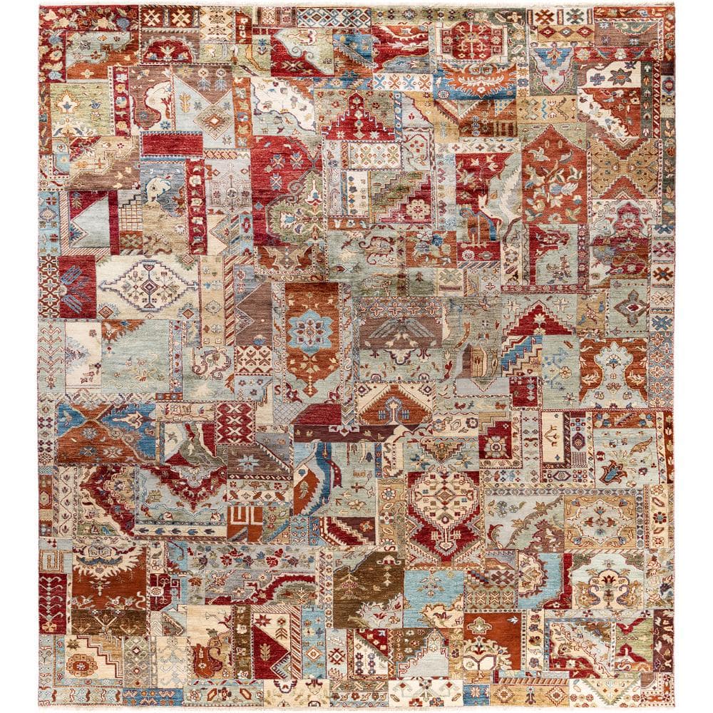 Patchwork Multi 9 X 12 Hand-Knotted Wool Indoor Area Rug price history on PriceWatchPro