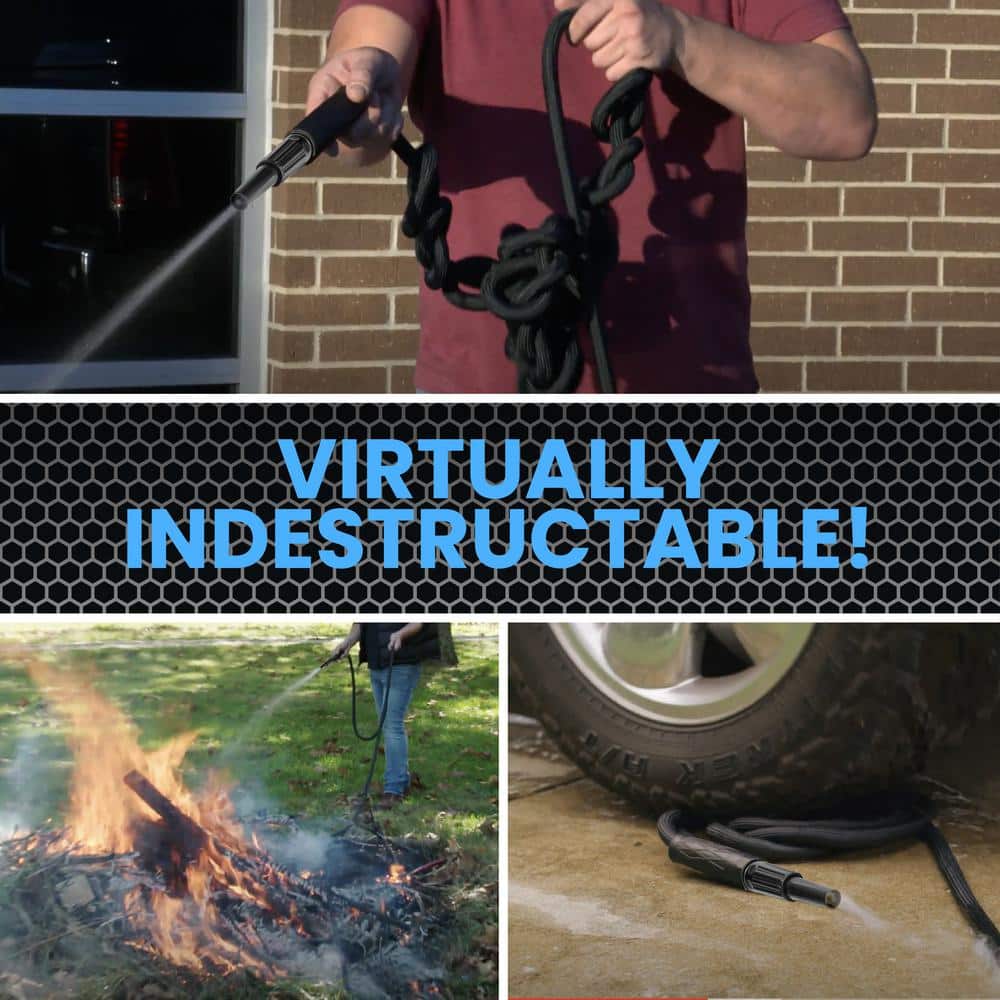 Hydrosteel Ultra Performance 50 Ft Black Stainless Steel Garden Hose